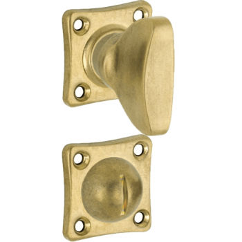 Ton bombé toiletgarnituur messing getrommeld ongelakt