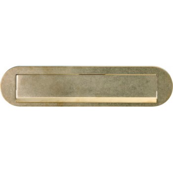 Briefplaat ovaal Mi Satori messing getrommeld ongelakt