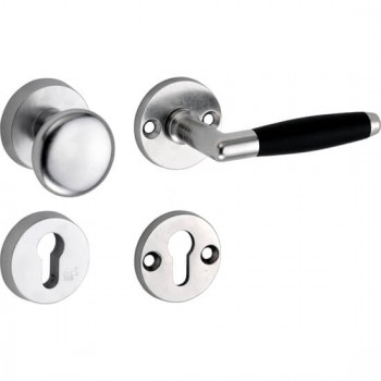 Veiligheidsset Ton Elegant antiek nikkel ebben/antiek chroom voordeur Veiligheidsset Ton Elegant antiek nikkel ebben/antiek chroom voordeur