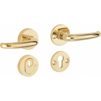 Veiligheidsset Halfsabel Elegant messing ongelakt KT achterdeur