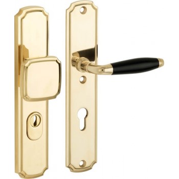 Voordeurset Bonton nouveau ebben messing ongelakt KT