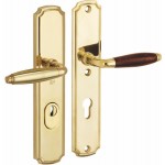 Veiligheidsset Bonton nouveau bubinga messing ongelakt KT achterdeur