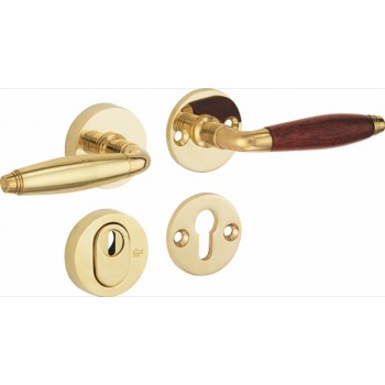 Veiligheidsset Bonton bubinga messing ongelakt KT achterdeur