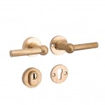 Veiligheidsset Chemin de Fer messing getrommeld ongelakt achterdeur KT op rozet