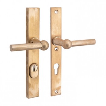 Veiligheidsset smal Chemin de fer messing getrommeld ongelakt achterdeur KT