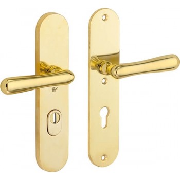 Veiligheidsset Linea ovaal messing ongelakt KT achterdeur