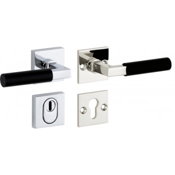 Veiligheidsset Bauhaus glans nikkel ebben/glans chroom op rozet achterdeur