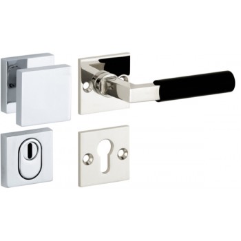 Veiligheidsset Bauhaus glans nikkel ebben/glans chroom voordeur op rozet