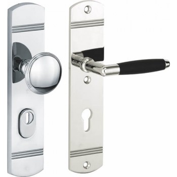 Veiligheidsset Ton Art Deco glans nikkel/glans chroom voordeur KT Veiligheidsset Ton Art Deco glans nikkel/glans chroom voordeur KT