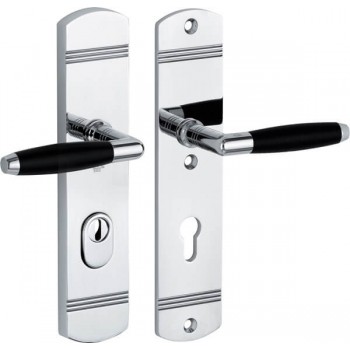 Veiligheidsset Ton Art Deco glans chroom KT achterdeur Veiligheidsset Ton Art Deco glans chroom KT achterdeur