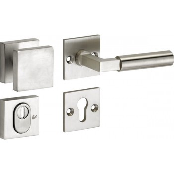 Veiligheidsset Bauhaus mat nikkel ongelakt voordeur KT