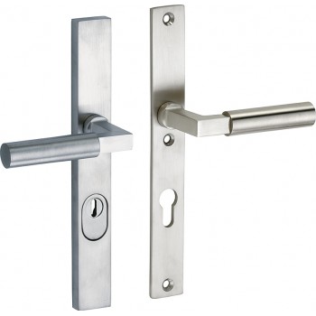 Veiligheidsset smal Bauhaus mat nikkel ongelakt KT achterdeur