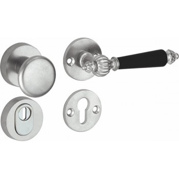 Veiligheidsset Nouveau antiek nikkel/antiek chroom ebben voordeur KT