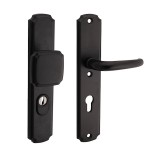 Veiligheidsset Halfsabel Art Nouveau mat zwart voordeur KT