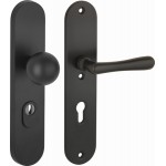 Veiligheidsset Linea mat zwart KT ovaal voordeur