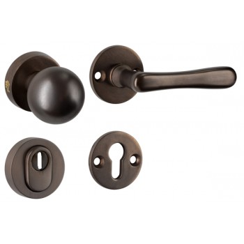 Veiligheidsset Linea antiek brons kogel voordeur KT