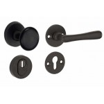 Veiligheidsset Linea mat zwart paddestoel voordeur KT