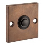 Beldrukker vierkant antiek brons