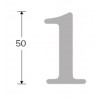 Huisnummer Roman 50mm messing gepolijst gelakt titaan