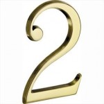 Huisnummer Roman 120mm messing gepolijst gelakt titaan