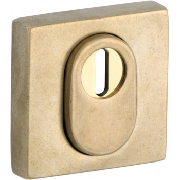 Cilinderrozet SKG Bauhaus BU messing getrommeld ongelakt KT