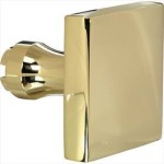 Deurknop Bauhaus tbv SKG schild messing ongelakt