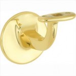 Leuninghouder Elegant vlak M8 messing gepolijst gelakt