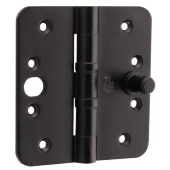 Kogellager scharnier ronde hoek 89x89mm mat zwart