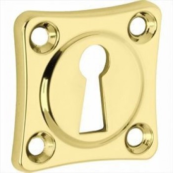 Sleutelrozet vierkant messing ongelakt