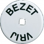 Plaatje vrij bezet emaille wit Nederlands 