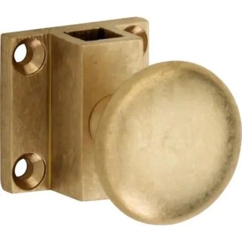 Trekknop espagnolet voor vierkante stang messing getrommeld ongelakt
