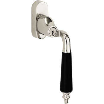 Draaikiep Antique verkropt afsluitbaar  glans nikkel ebben