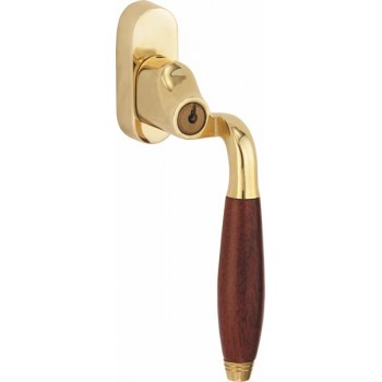 Draaikiep verkropt Bonton afsluitbaar messing ongelakt bubinga