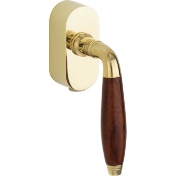 Draaikiep Bonton afsluitbaar messing ongelakt bubinga