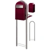 Brievenbus Bobi Grande Back Bordeaux + statief