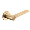 Deurkruk DND Ginkgo Biloba rond rozet warm gold PVD