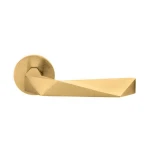 Deurkruk DND Luxury rond rozet warm gold PVD