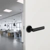 Deurklink Milos mat zwart rond rozet