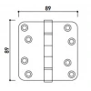 Kogellagerscharnier DecoDeurbeslag 89x89 mat RVS 201