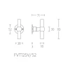 Deurkruk vast Ferrovia FVT125V/52 mat RVS