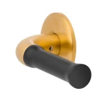 Deurkruk Nour EV100/64 PVD rond rozet mat goud/zwart