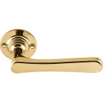Deurkruk Timeless 1935GRR50 rond rozet geveerd messing ongelakt Deurkruk Timeless 1935GRR50 rond rozet geveerd messing ongelakt