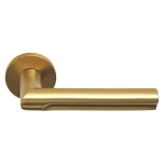 Deurkruk Eclipse DR103-G rond rozet PVD mat goud geveerd 