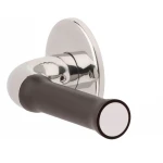 Deurkruk Nour EV100/64 rond rozet gepolijst RVS mat zwart