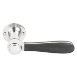 Deurkruk Bosco LZ100 rond rozet gepol.rvs/zwart