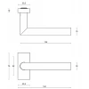 Deurklink Basic LB2 19mm rechthoek rozet mat wit