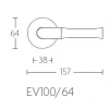 Deurkruk Nour EV100/64 rond rozet PVD mat goud