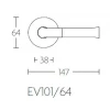 Deurkruk Nour EV101/64 rond rozet gepolijst RVS