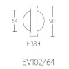 Deurkruk Nour EV102/64 rond rozet gepolijst RVS