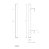Deurgreep LBT 300-500-25 Mat RVS